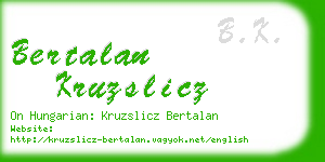 bertalan kruzslicz business card